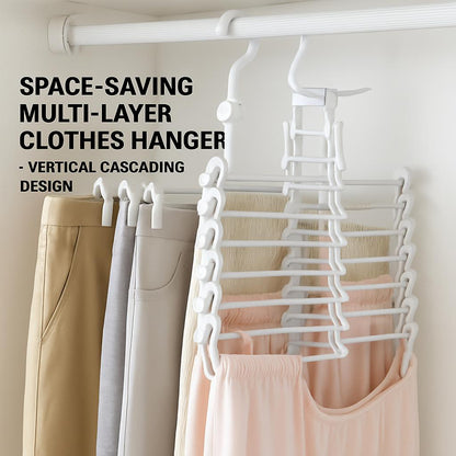 Space-Saving Multi-Layer Clothes Hanger - Vertical Cascading Design