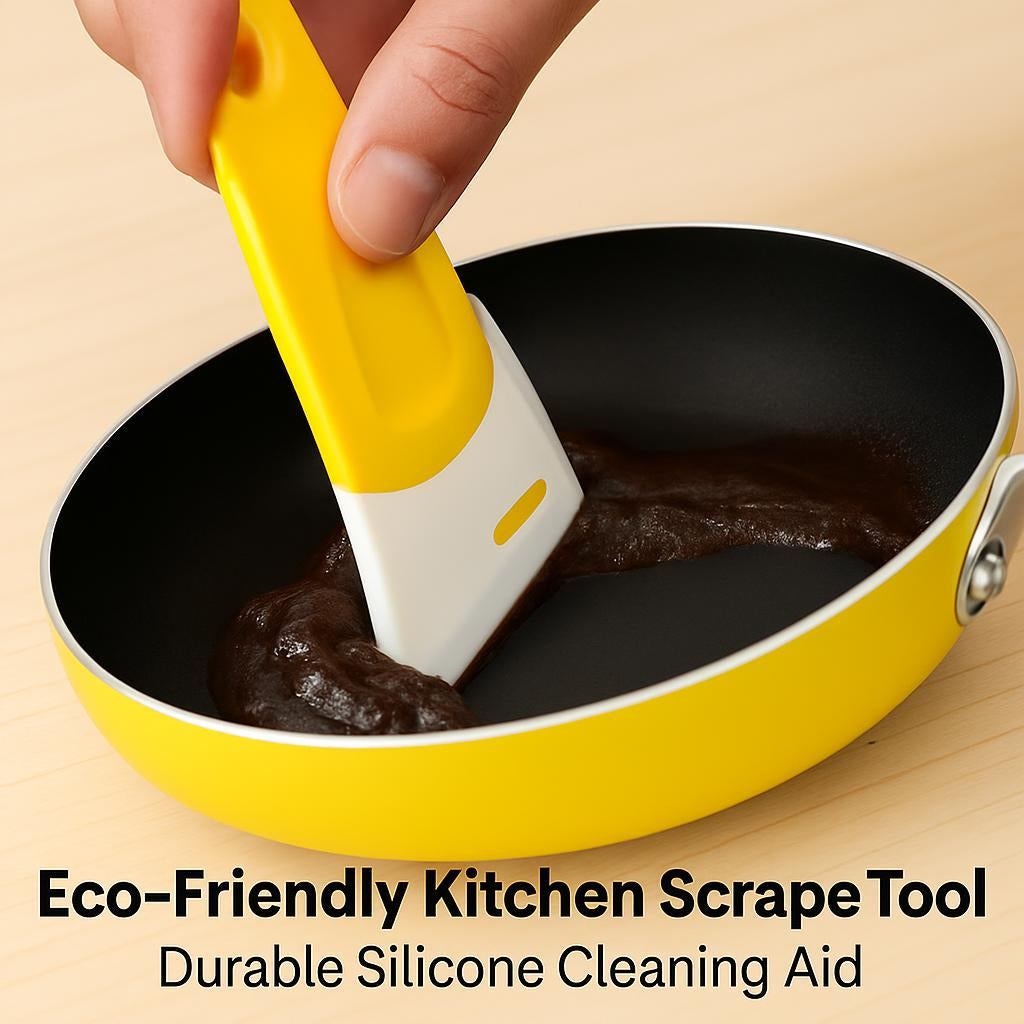 Eco-Friendly Kitchen Scraper Tool in Yellow and White