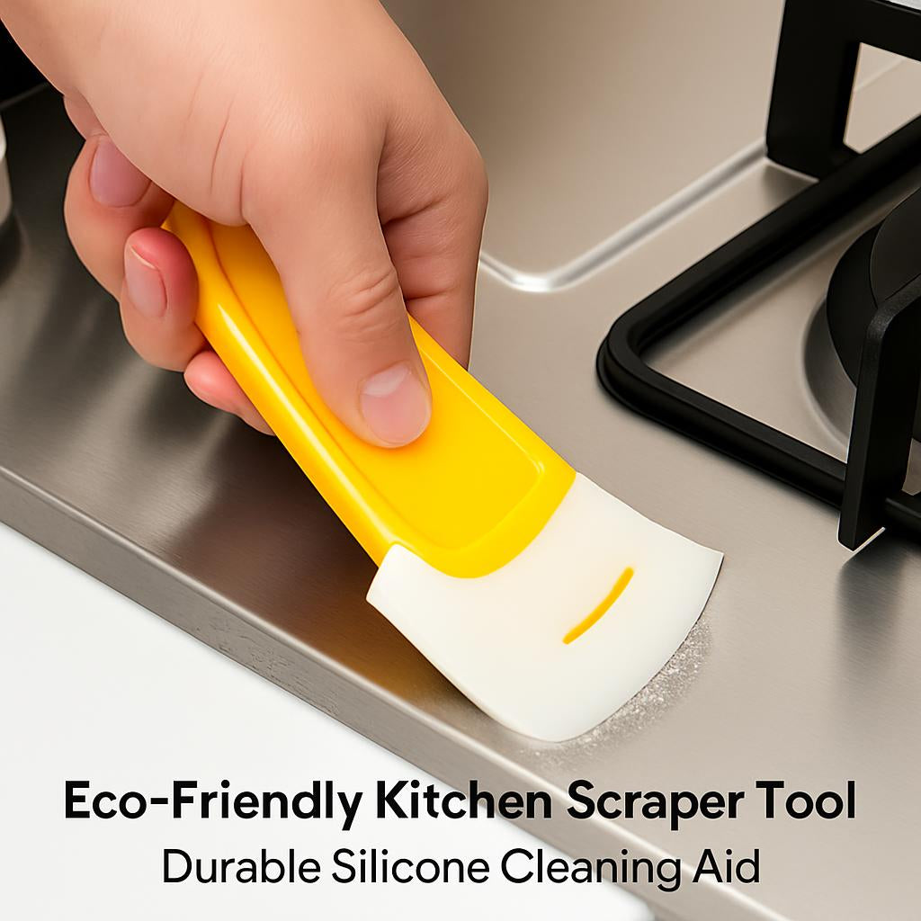 Eco-Friendly Kitchen Scraper Tool - Durable Silicone Cleaning Aid