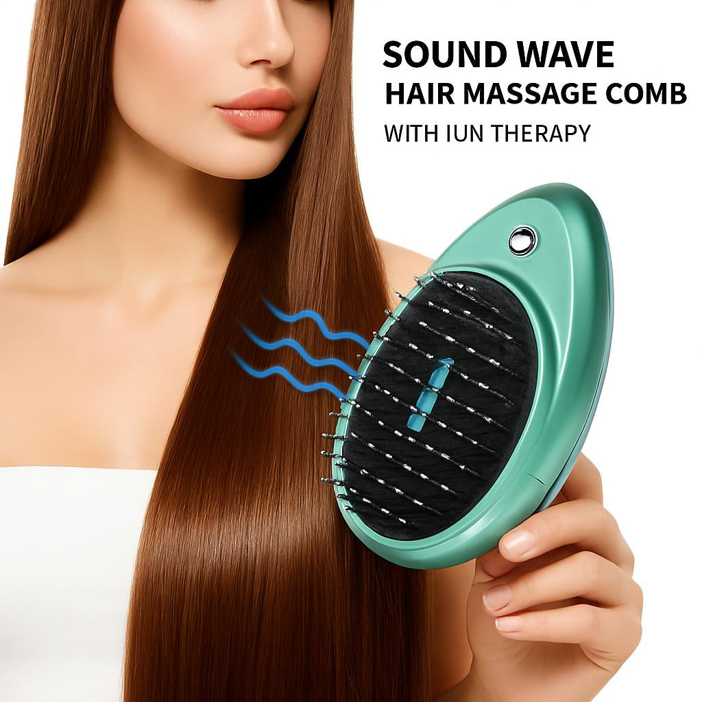 Teal Teardrop Hairbrush with Metal Bristles