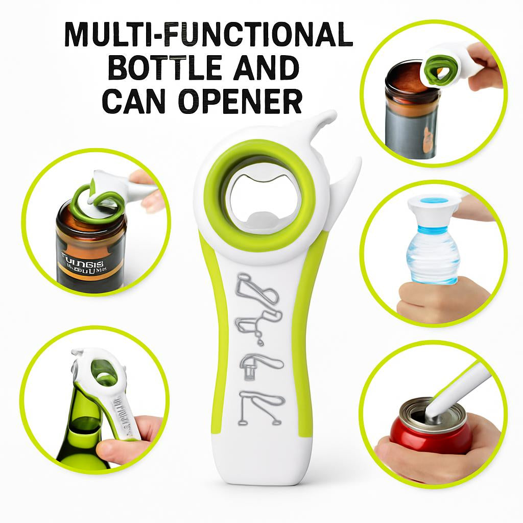 Multi-Functional Bottle and Can Opener - Ergonomic, Durable, Eco-Friendly