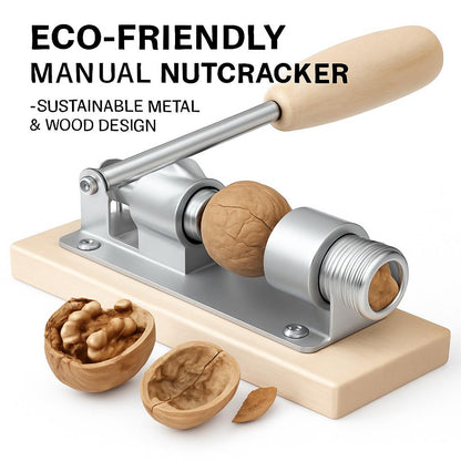 Eco-Friendly Manual Nutcracker with Metal and Wood Design