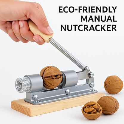 Eco-Friendly Manual Nutcracker - Sustainable Metal & Wood Design