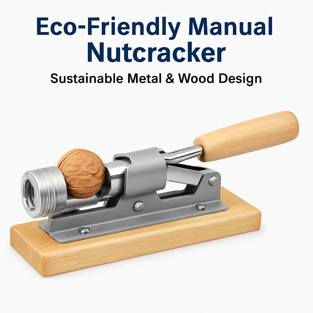 Eco-Friendly Manual Nutcracker - Sustainable Metal & Wood Design