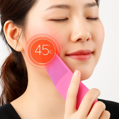 Eco-Friendly Electric Facial Cleansing Brush - Silicone Bristles, Rechargeable, Pink/Blue/Purple