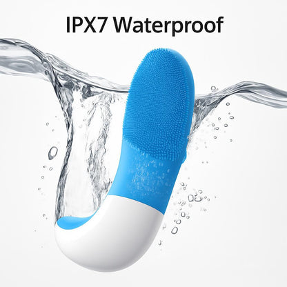 Eco-Friendly Electric Facial Cleansing Brush - Silicone Bristles, Rechargeable, Pink/Blue/Purple