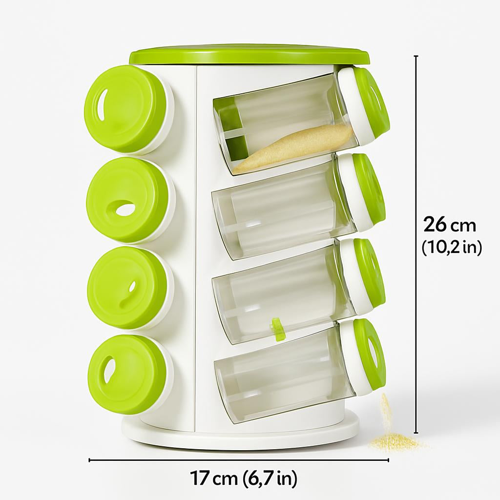 Eco-Friendly Rotating Spice Rack - Organize and Reduce Waste