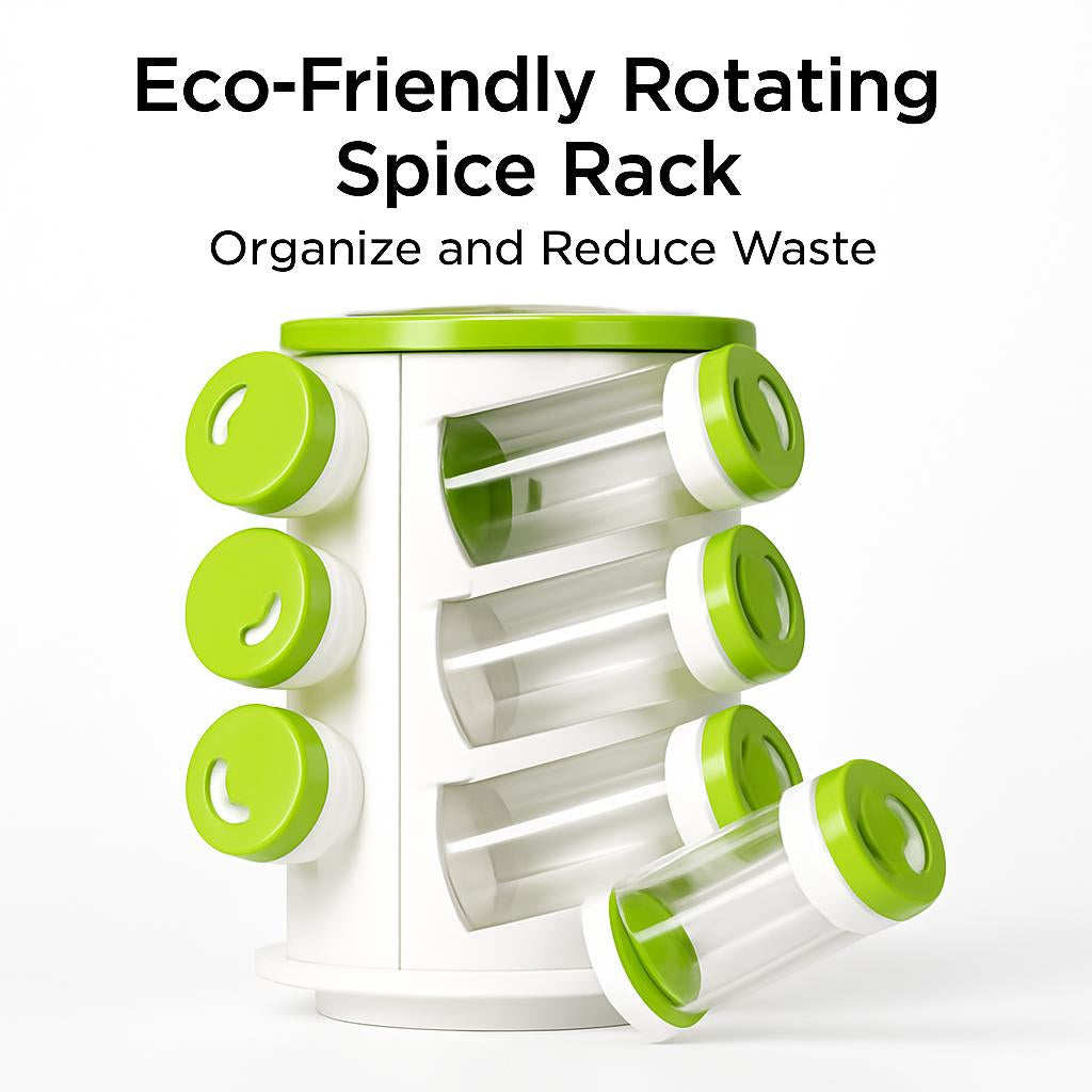 Eco-Friendly Rotating Spice Rack - Organize and Reduce Waste