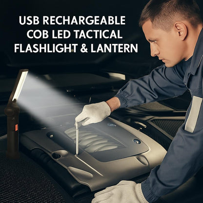USB Rechargeable COB LED Tactical Flashlight & Lantern