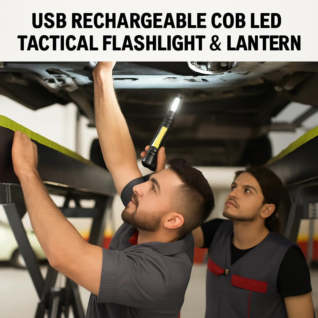 USB Rechargeable COB LED Tactical Flashlight & Lantern
