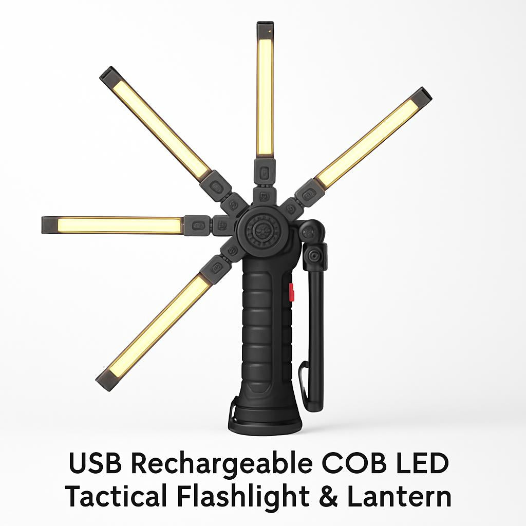 USB Rechargeable COB LED Tactical Flashlight & Lantern