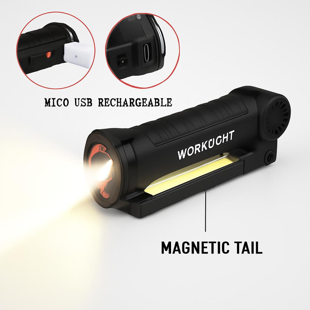 USB Rechargeable COB LED Tactical Flashlight & Lantern