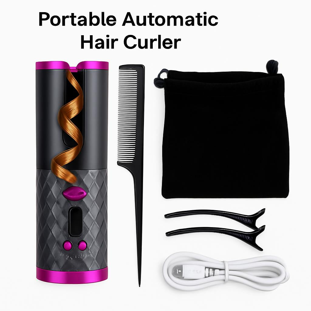 Portable Eco-Friendly Automatic Hair Curler for Effortless Styling