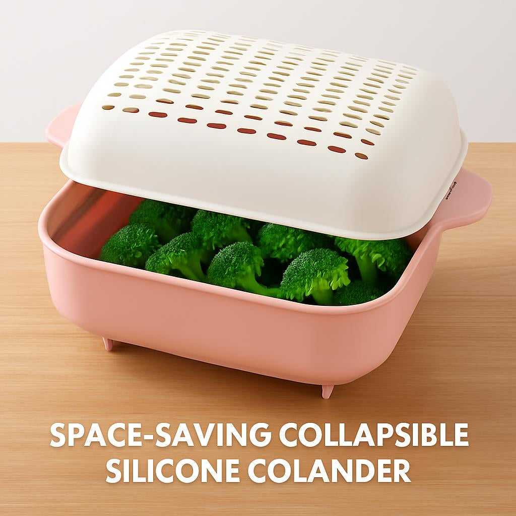 Space-Saving Collapsible Silicone Colander