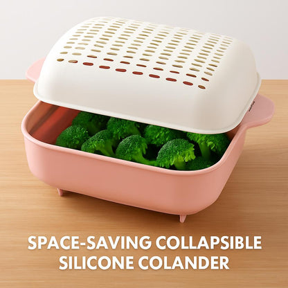 Space-Saving Collapsible Silicone Colander