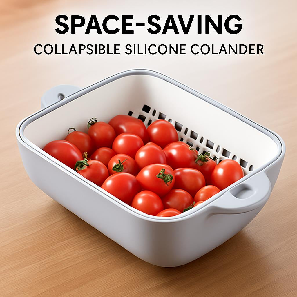 Space-Saving Collapsible Silicone Colander