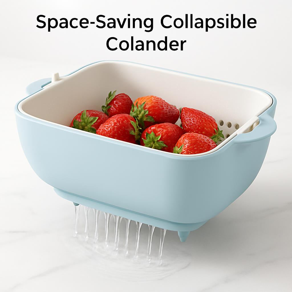 Space-Saving Collapsible Silicone Colander