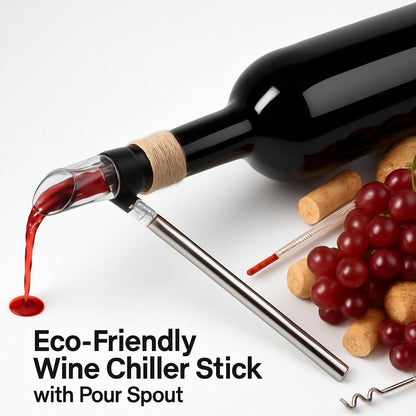 Eco-Friendly Wine Chiller Stick with Pour Spout