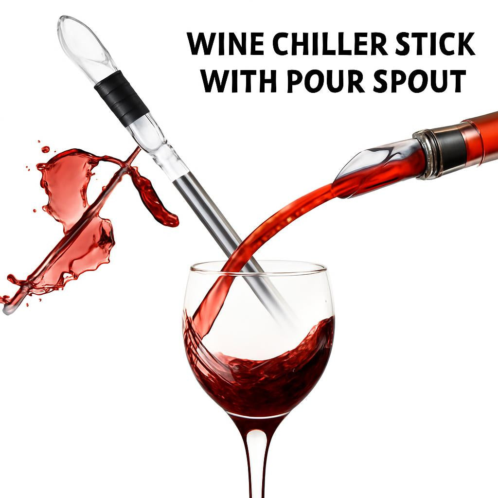 Eco-Friendly Wine Chiller Stick with Pour Spout