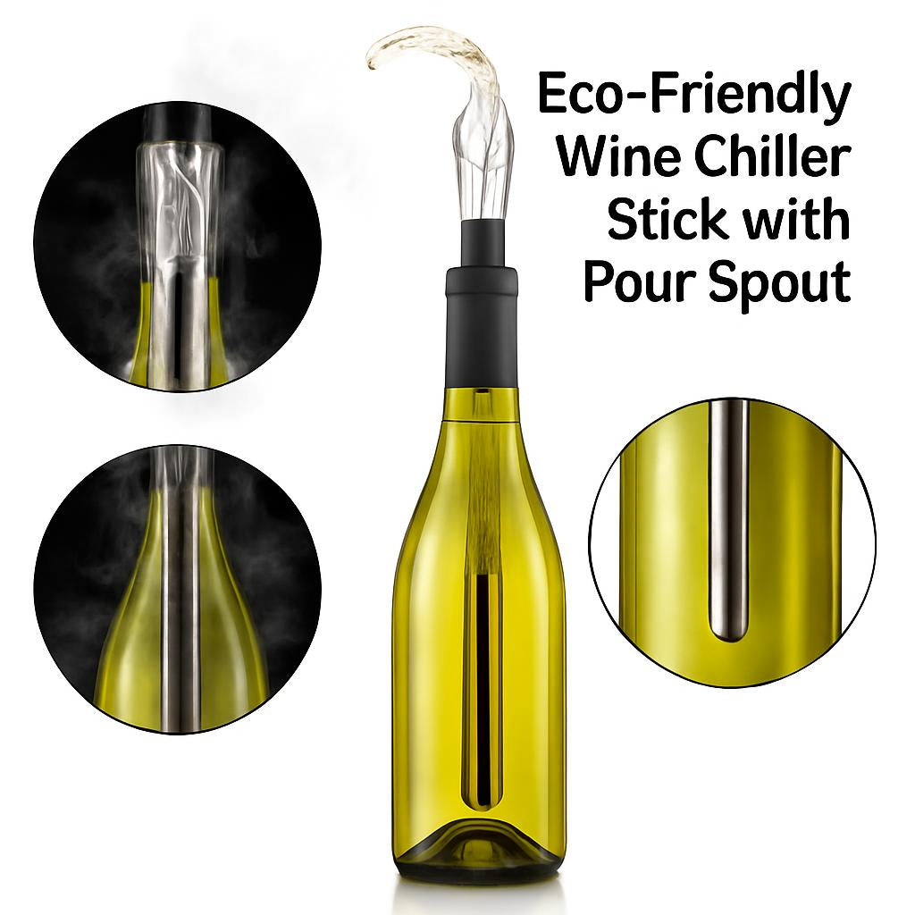 Eco-Friendly Wine Chiller Stick with Pour Spout