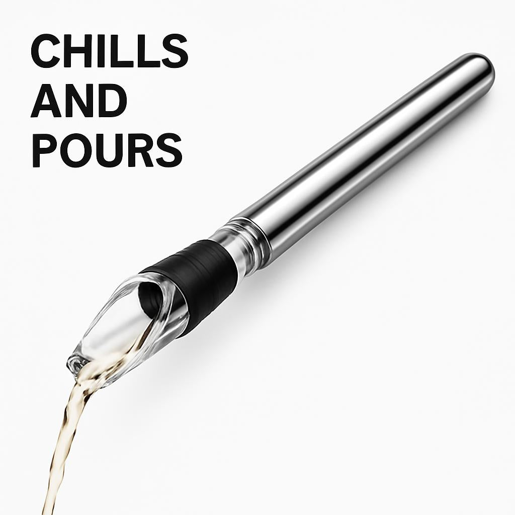 Eco-Friendly Wine Chiller Stick with Pour Spout