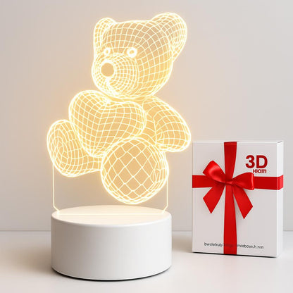 Energy-Efficient 3D Illusion LED Bear Lamp