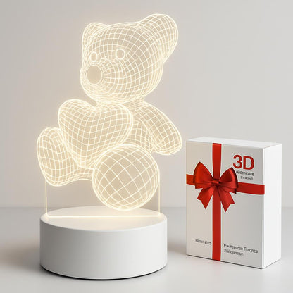 Energy-Efficient 3D LED Bear Lamp for Eco-Friendly Decor