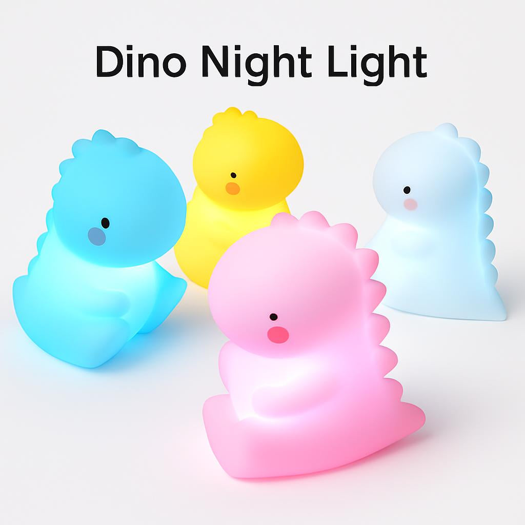 Pink Dinosaur LED Night Light for Kids