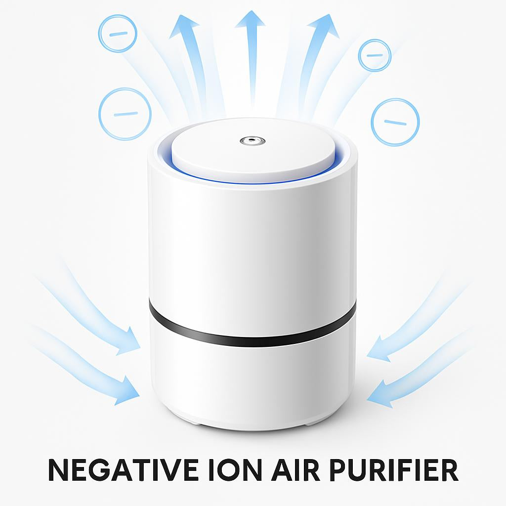 Eco-Friendly Negative Ion Air Purifier with Reusable Filter