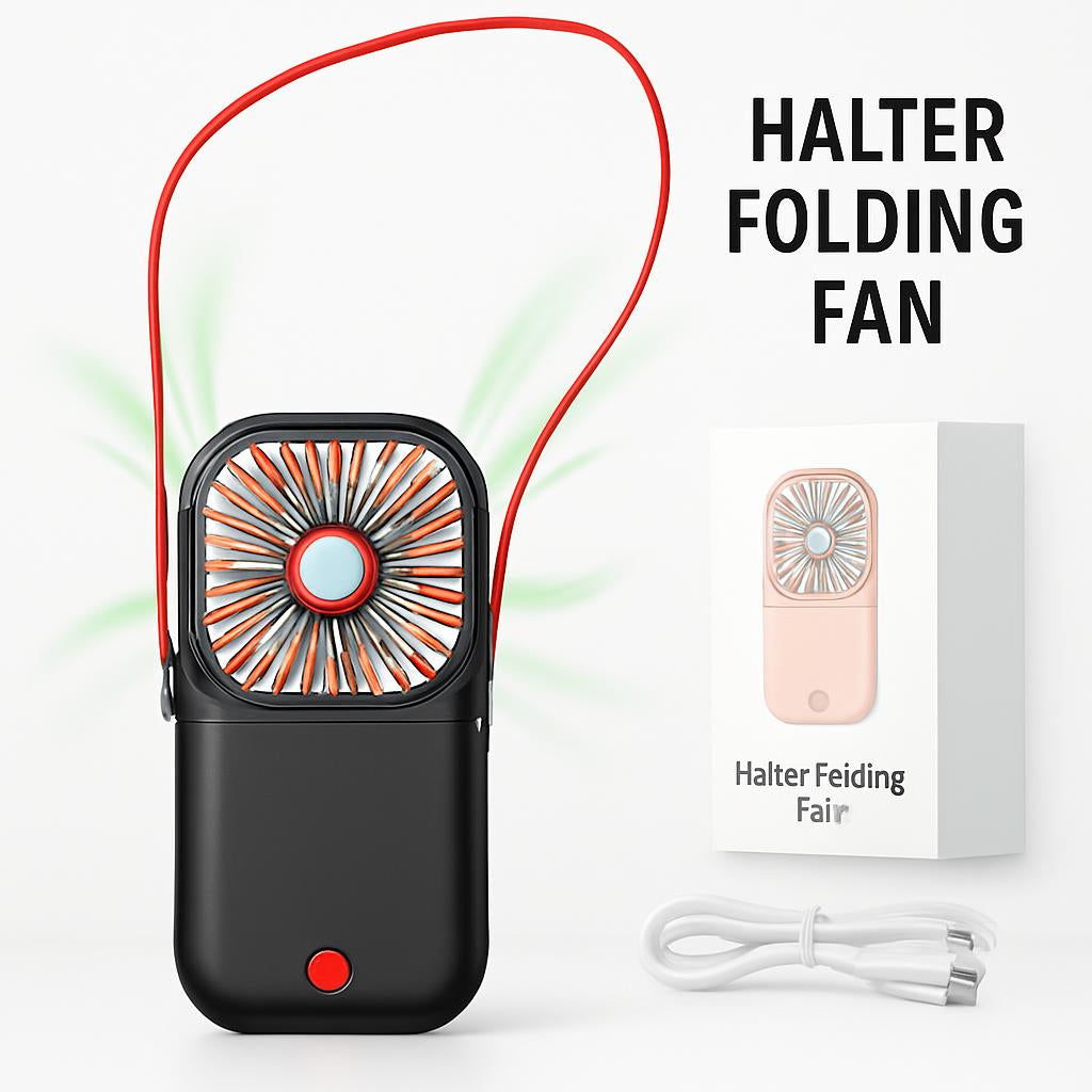 Portable Neckband Fan with Dual Cooling Blades