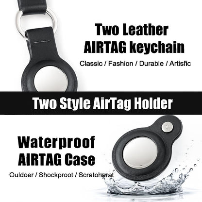 Durable Black AirTag Keychain Holder for Secure Tracking