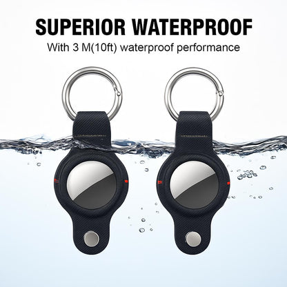 Durable Black AirTag Keychain Holder for Secure Tracking