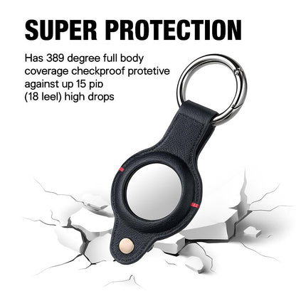Durable Black AirTag Keychain Holder for Secure Tracking