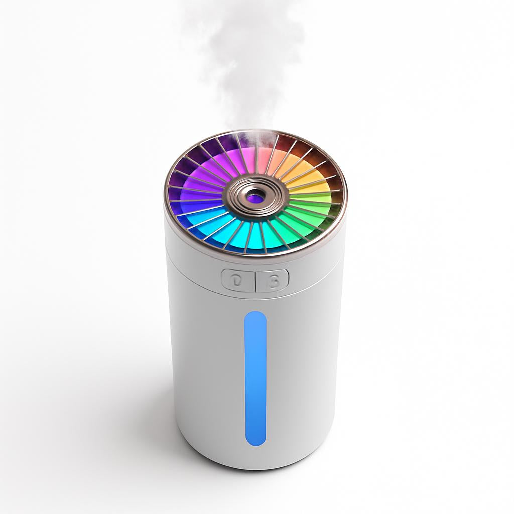 Portable Car Humidifier with Blue LED Light - Enhance Air Quality On-the-Go