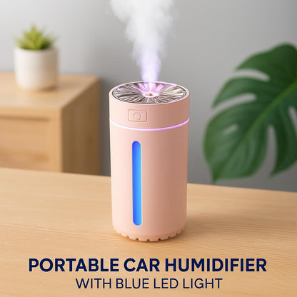 Portable Car Humidifier with Blue LED Light - Enhance Air Quality On-the-Go