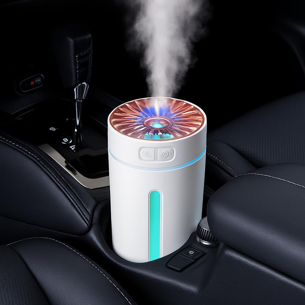 Portable Car Humidifier with Blue LED Light - Enhance Air Quality On-the-Go