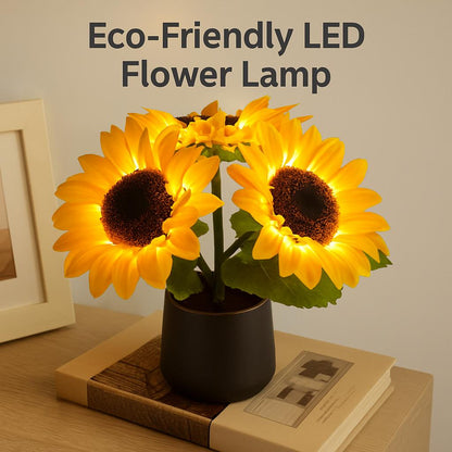 Eco-Friendly LED Flower Lamp with Yellow Blooms