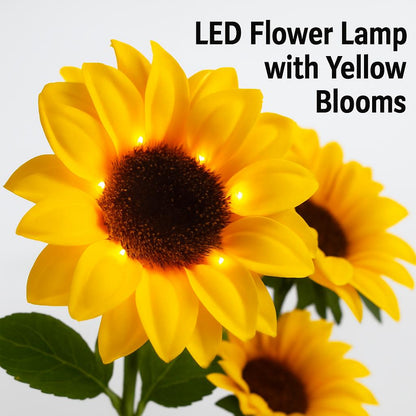 Eco-Friendly LED Flower Lamp with Yellow Blooms