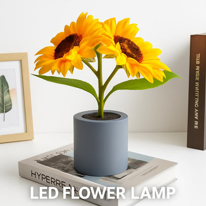 Eco-Friendly LED Flower Lamp with Yellow Blooms