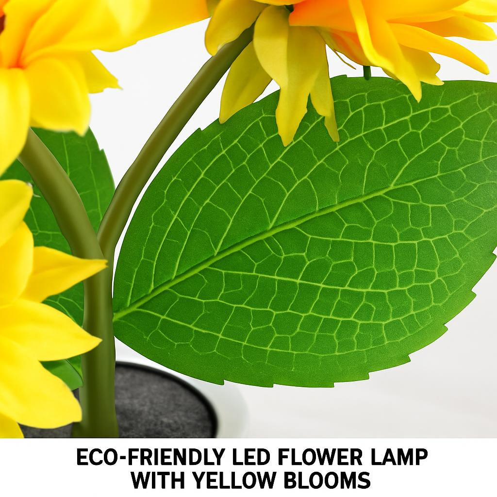 Eco-Friendly LED Flower Lamp with Yellow Blooms