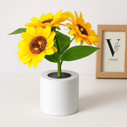 Eco-Friendly LED Flower Lamp with Yellow Blooms