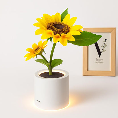 Eco-Friendly LED Flower Lamp with Yellow Blooms
