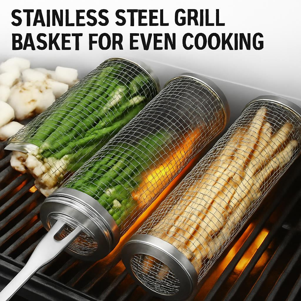Stainless Steel Grill Basket for Even Cooking