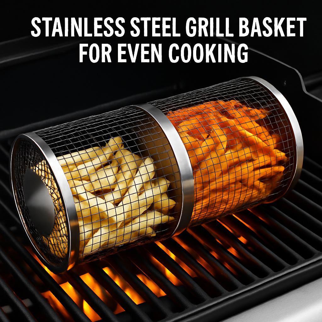 Stainless Steel Grill Basket for Even Cooking