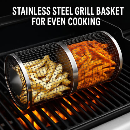Stainless Steel Grill Basket for Even Cooking