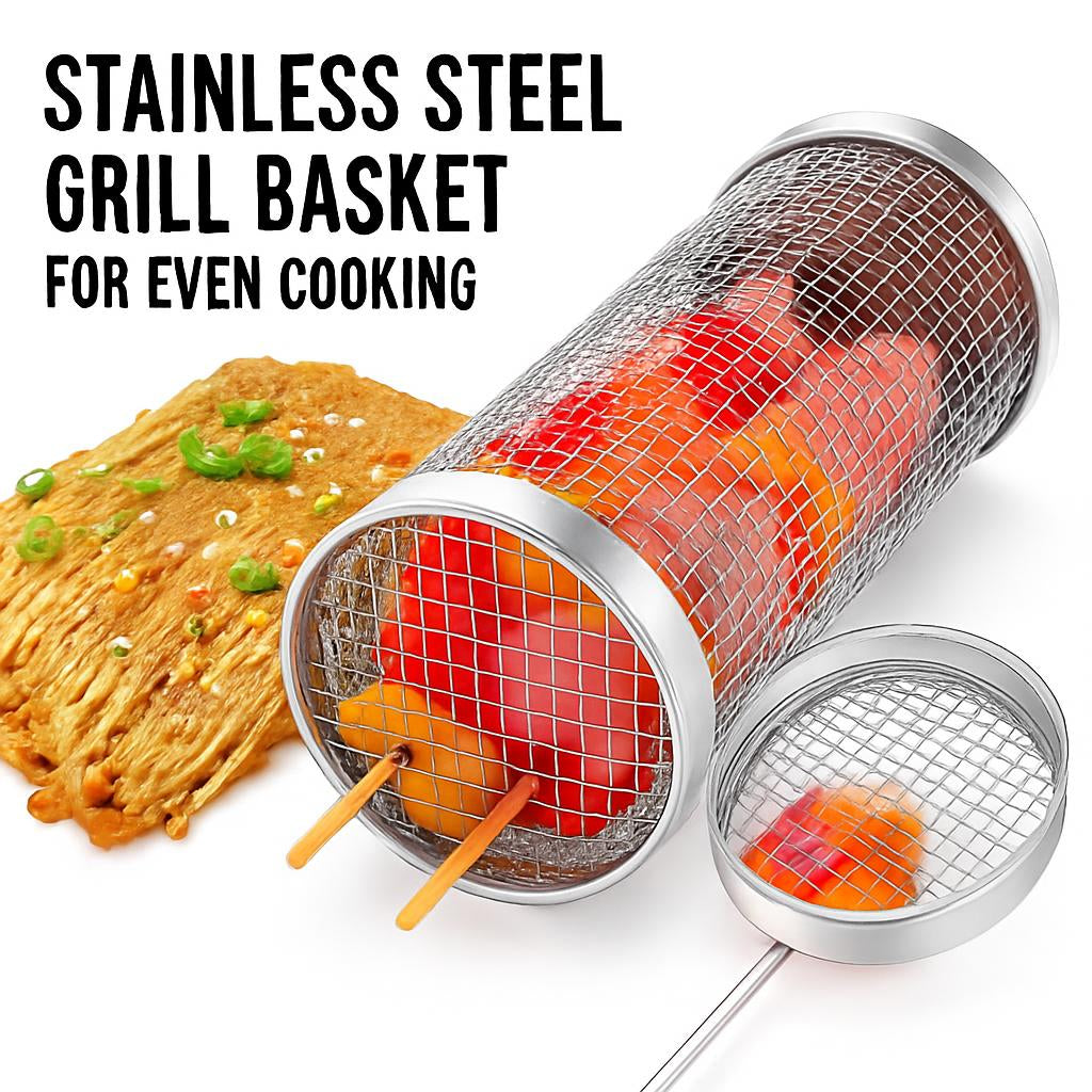 Stainless Steel Grill Basket for Even Cooking