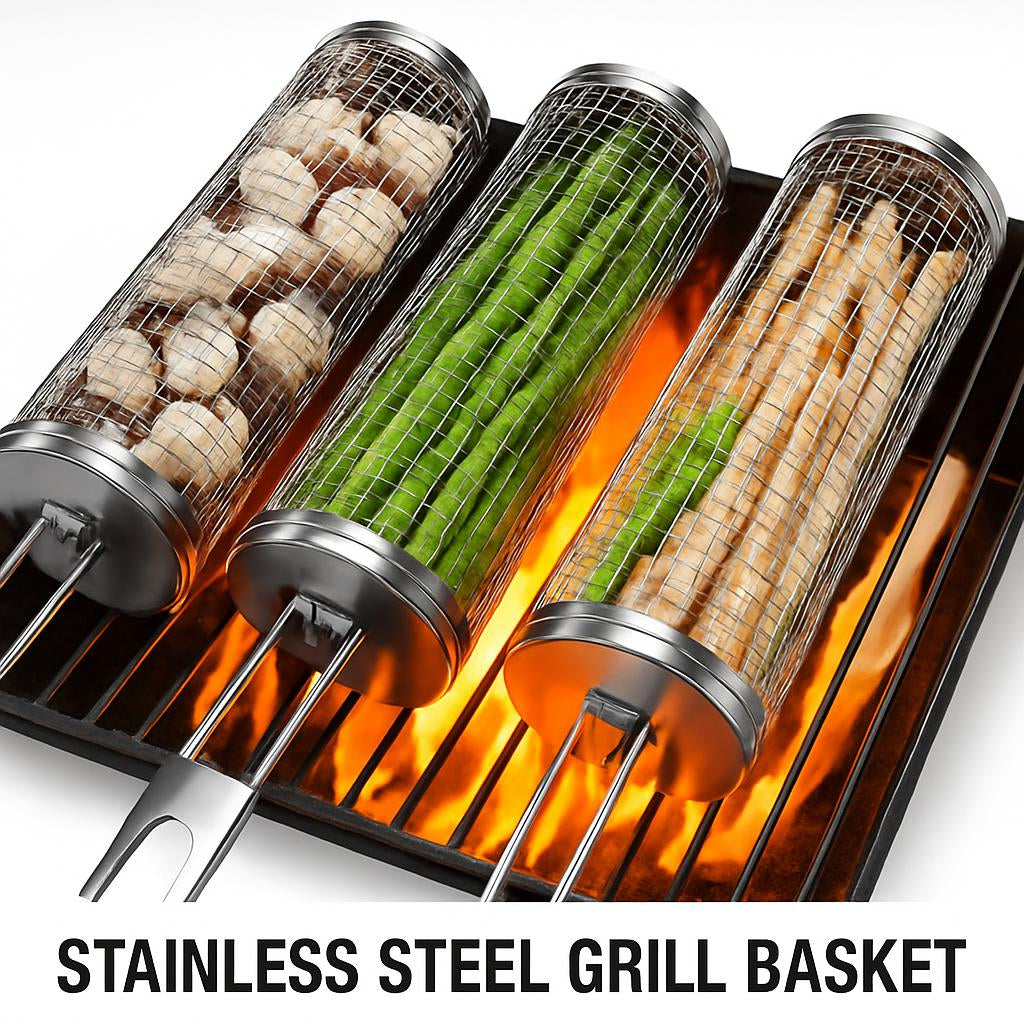 Stainless Steel Grill Basket for Even Cooking