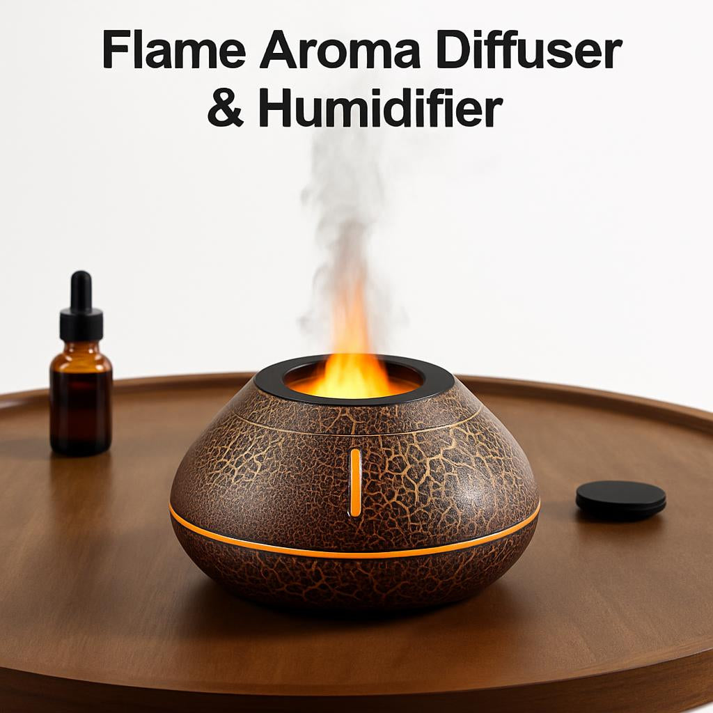 Dark ceramic aroma diffuser with crackle pattern