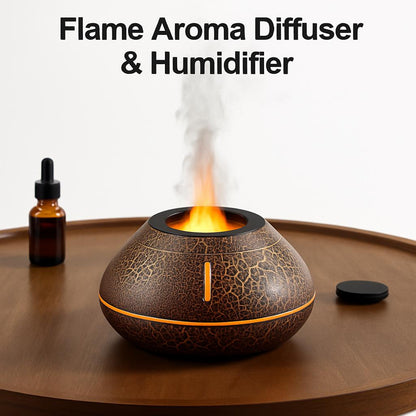 Dark ceramic aroma diffuser with crackle pattern