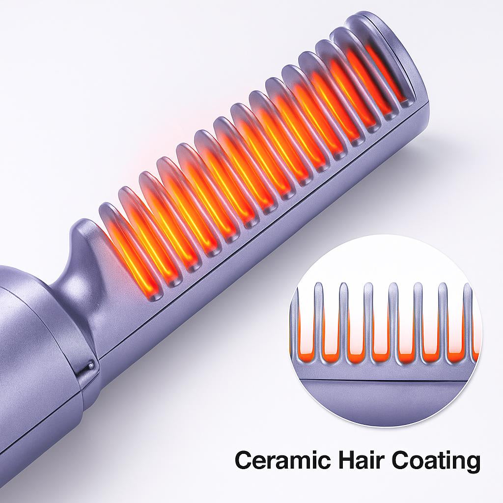 Eco-Friendly Wireless Hair Hot Comb for Effortless Styling